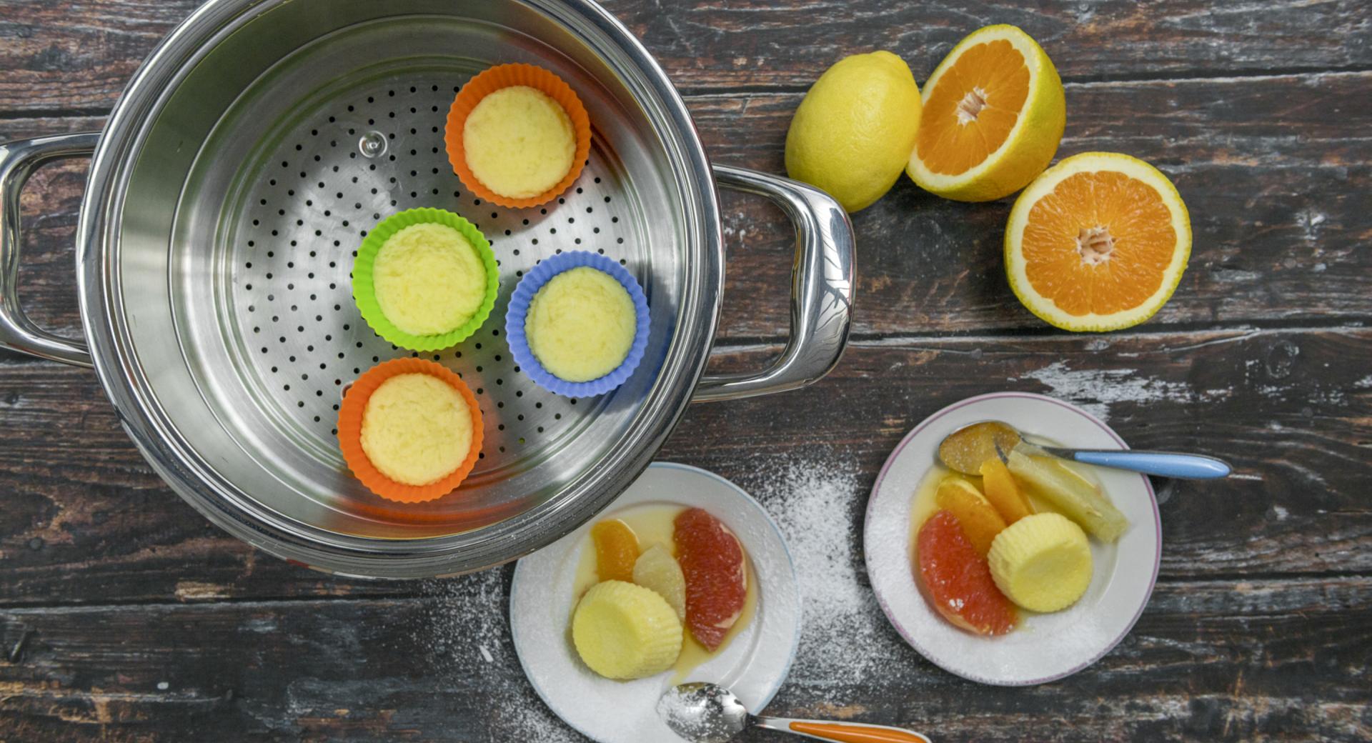 Soufflé al quark con agrumi