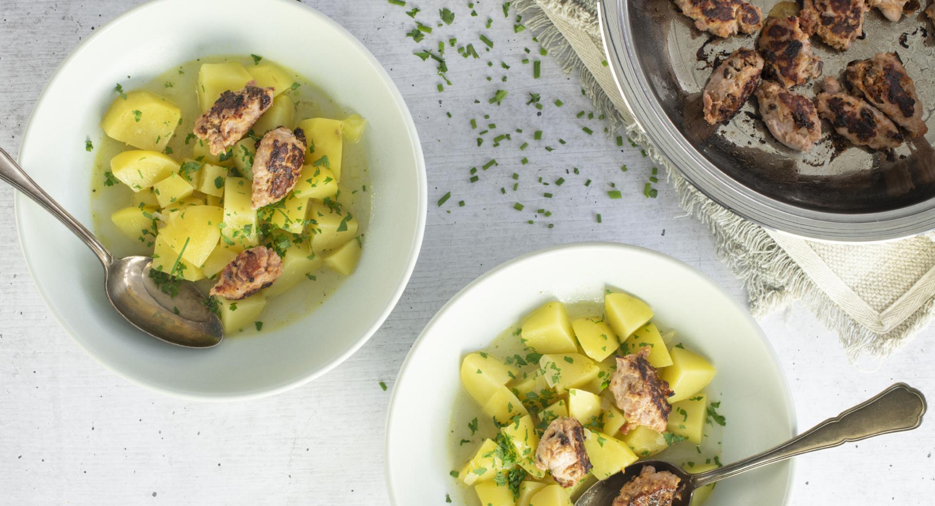 Stufato di patate con gnocchi allo speck