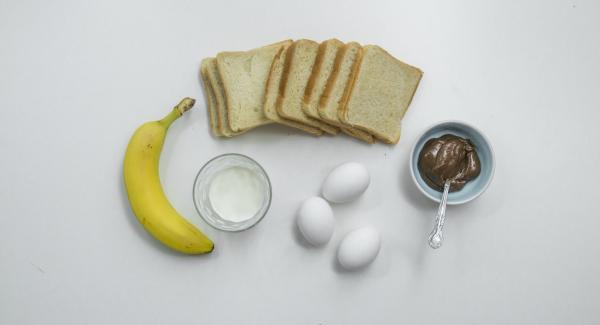 Disporre gli ingredienti sul piano.