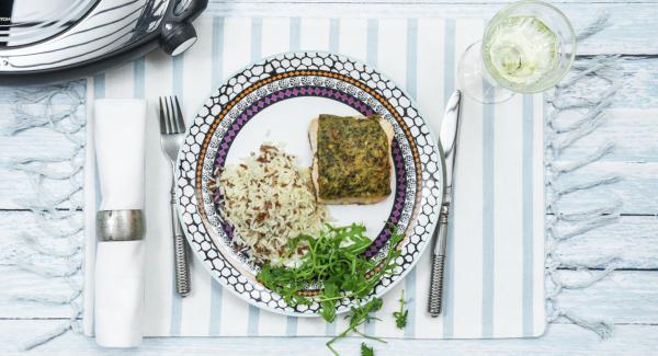 Salmone in crosta di rucola e lime