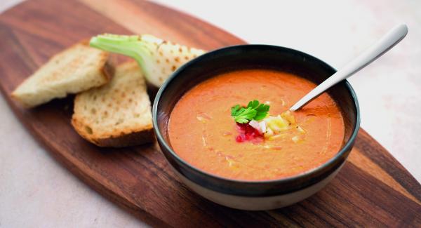 Gazpacho con verdure alla griglia