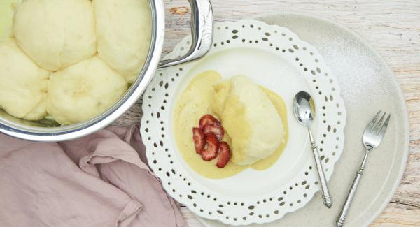 Ravioli dolci con zabaione