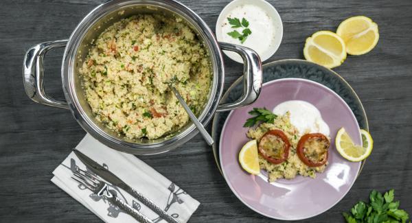 Cous cous alle verdure con pomodori gratinati