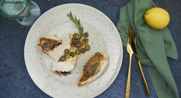 Pollo al limone con olive