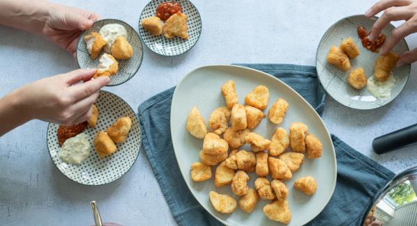 Nuggets di pollo e di pesce