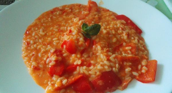 Risotto con crema di peperoni